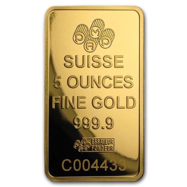 suisse 5 ounces fine gold bar 999.9