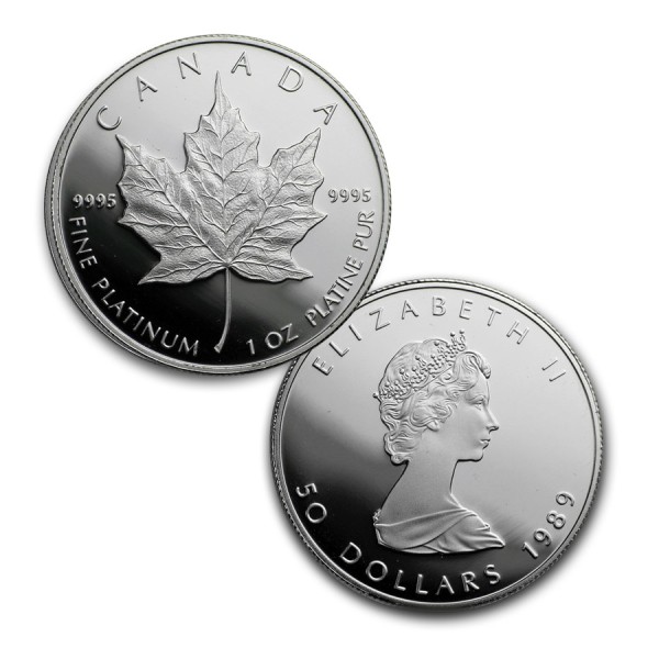 1989 Canada 3-Metals Maple Leaf Set Coins