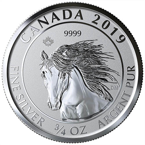Silver Canadian Wild Horse 3/4 oz. Gem/BU 2019
