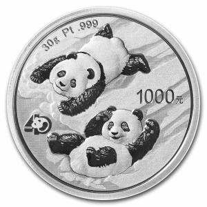 2022 China 1 gram Platinum Panda BU coins