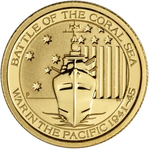 2014 Australia 1/10 oz Gold Battle of the Coral Sea BU